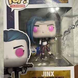 Funko Pop Jinx with Blue Hair and Pink Eyes